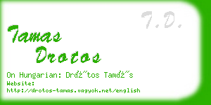 tamas drotos business card